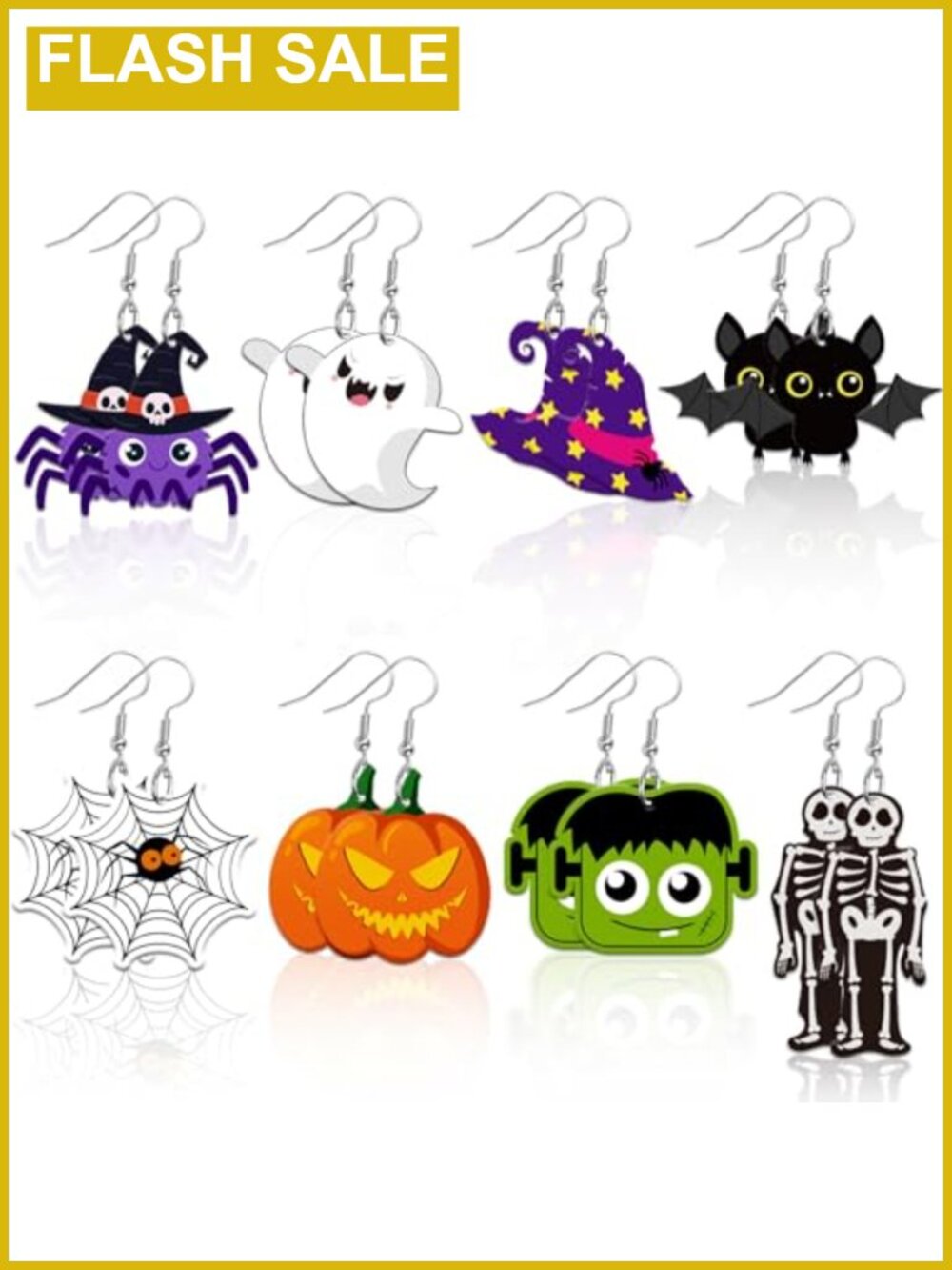 Acrylic Halloween Dangle Earrings Set for Women Spooky Jewelry